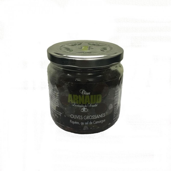 Olives grossanes piquées, au sel de camargue